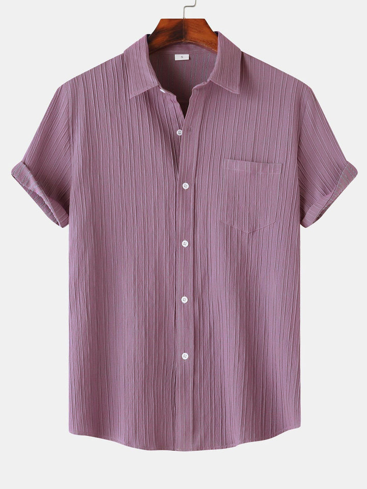Baby Pink Half Sleeve Striped Texture Premium Shirt