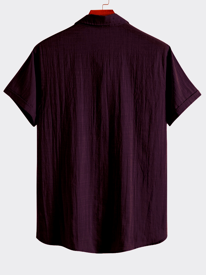 Deep Plum Premium Cotton Spread Collar Katua Shirt