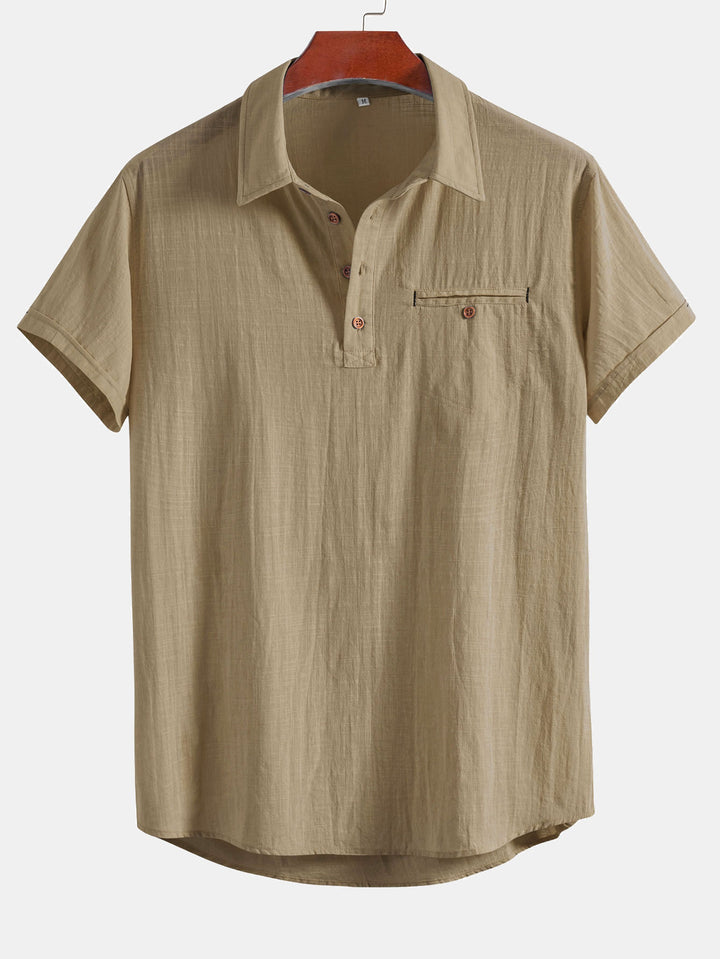 Cream Premium Cotton Spread Collar Katua Shirt