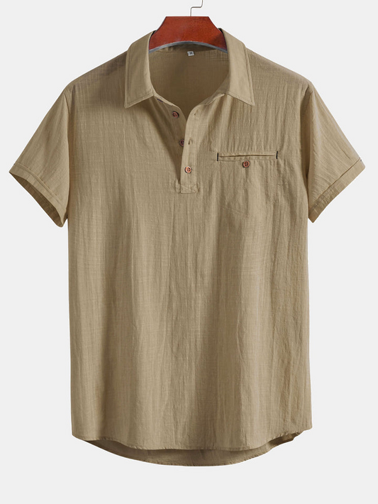Cream Premium Cotton Spread Collar Katua Shirt
