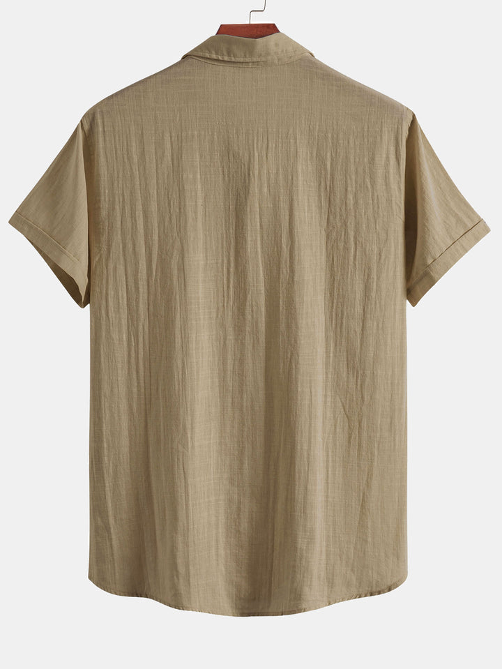 Cream Premium Cotton Spread Collar Katua Shirt
