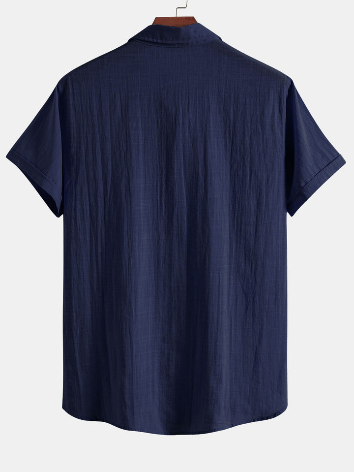 Navy Blue Premium Cotton Spread Collar Katua Shirt