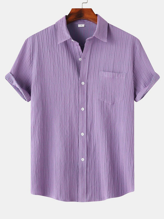 Light Purple Half Sleeve Striped Texture Premium Shirt
