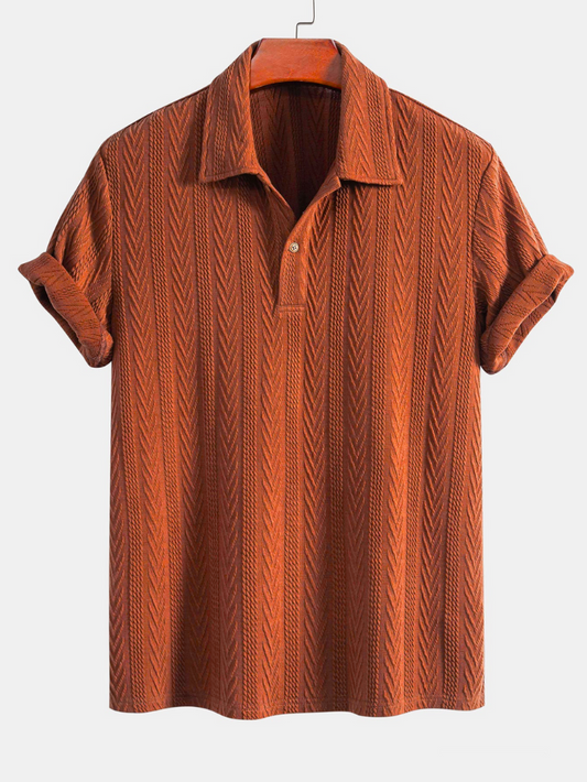 Brown Knitting Polo T-Shirt
