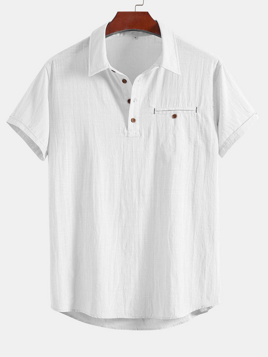 White Colour Premium Cotton Spread Collar Katua Shirt