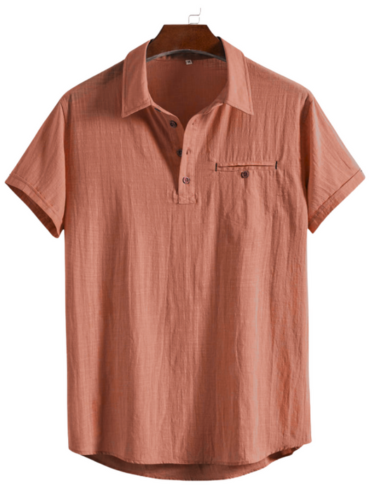 Reddish Brown Premium Cotton Spread Collar Katua Shirt