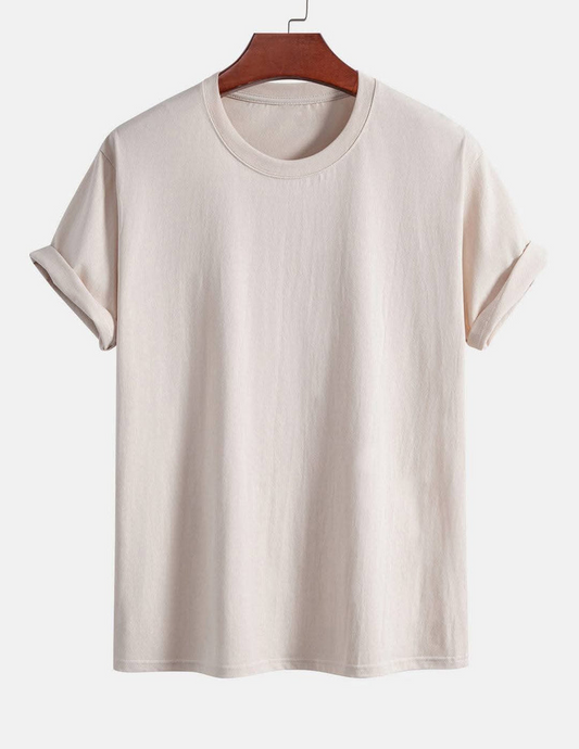 Cream Semi Drop Shoulder T-Shirt