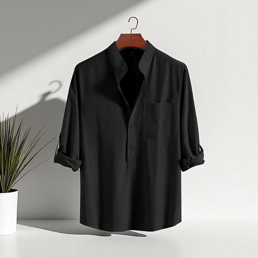 Black Colour Premium Cotton Full Sleeve Katua)