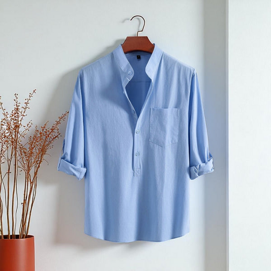 Sky Blue Colour Premium Cotton Full Sleeve Katua
